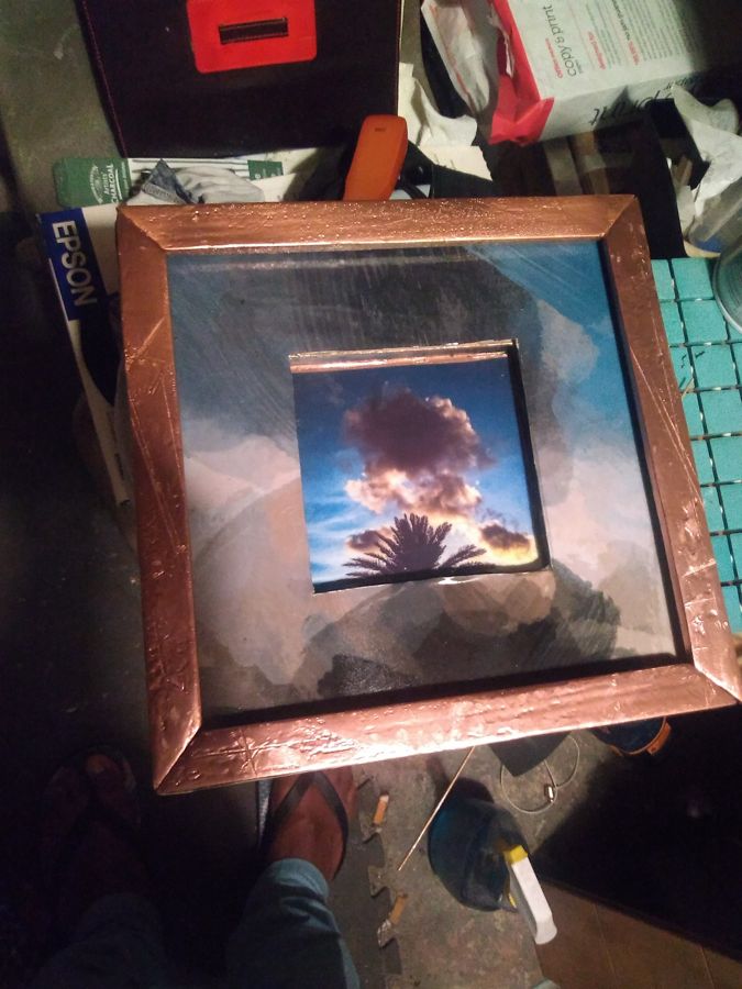 Hand-built copper frame, in progress