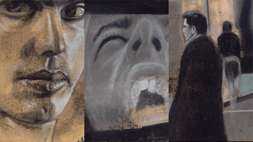 Animated triptych — profile, grief, the walk away